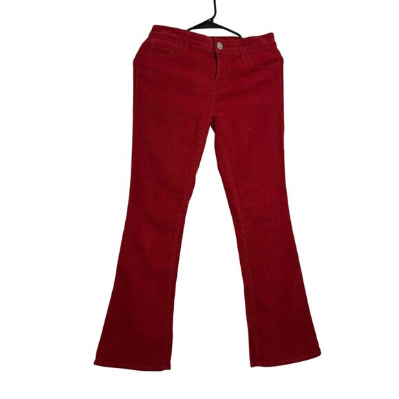 Loft Red Flare Crop Corduroy Pants Size 24 Women's - Picture 15 of 15